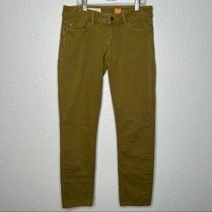 Pilcro and the letterpress Anthropologie Fit/Stet Olive Green Skinny Jeans Sz 26